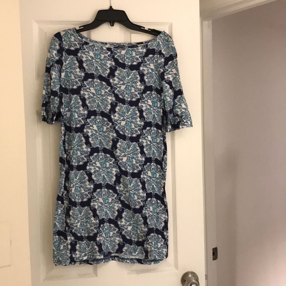 Lilly Pulitzer boatneck ruffle sleeve dress
